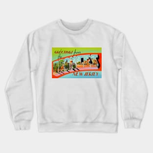 Greetings from The Oranges, New Jersey - Vintage Large Letter Postcard Crewneck Sweatshirt